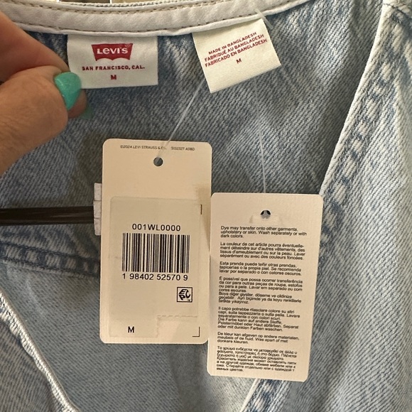 Levi's Denim Button-Front Mini Dress - Picture 2 of 3